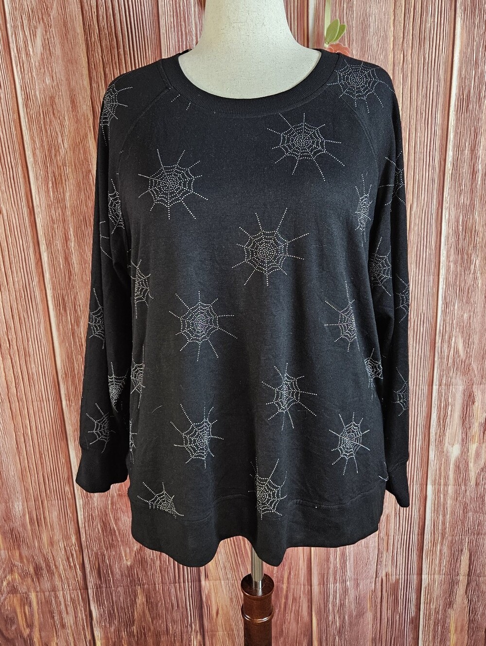 NWT Jane & Delancey Spiderweb Silvery Stud Soft Top Plus Size 2X